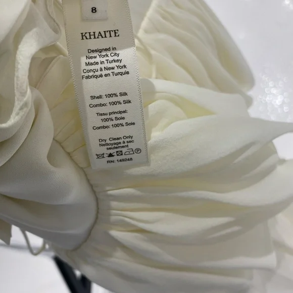 KHAITE Maryam Open-back Ruffled Pleated Silk Crepe de Chine Maxi Dress - Picture 11 of 12